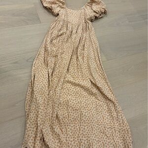 Rylee + Cru Tan Floral Dress